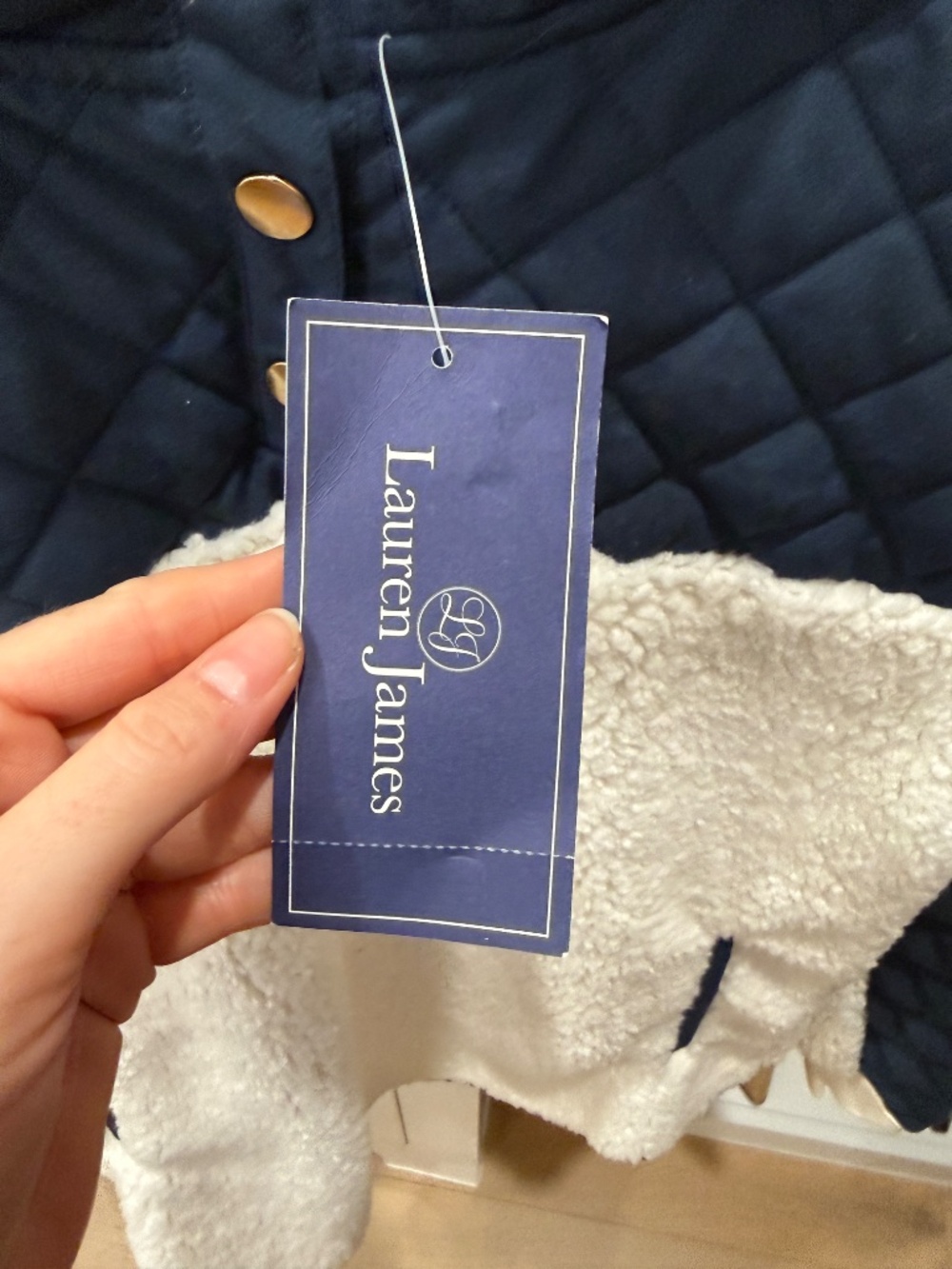 NWT Lauren James Logan Quilted Pullover in Sailor Navy - Picture 6 of 9